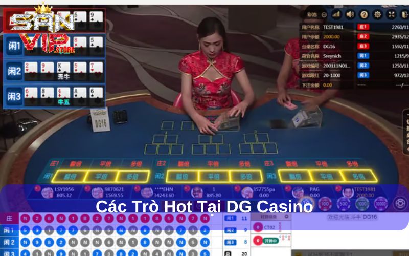 Các trò hấp dẫn tại DG Casino